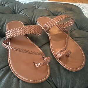 Braided Tan Sandals - worn once; cleaned